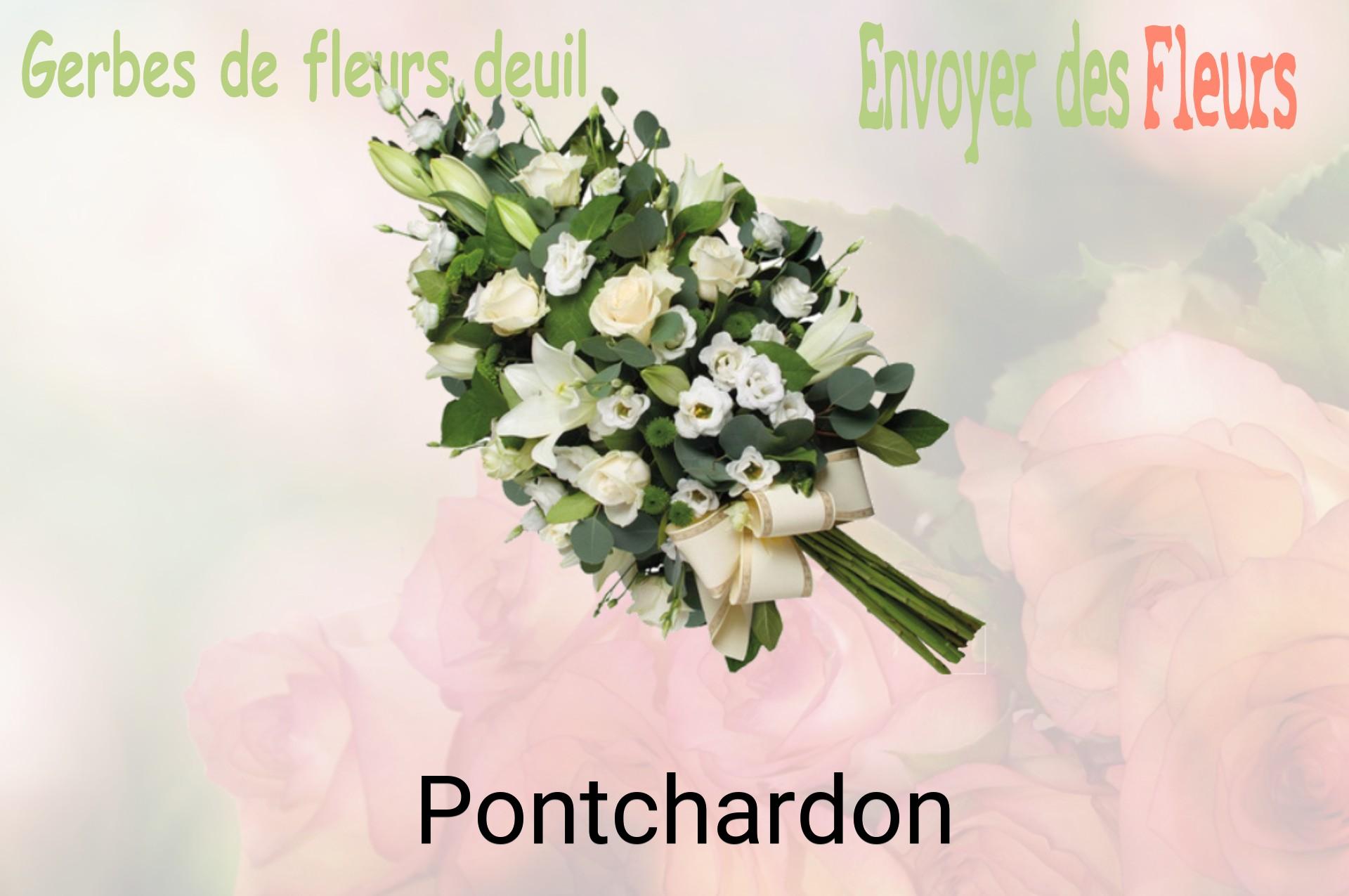 Gerbe de fleurs de deuil livrée à Pontchardon